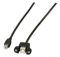 USB2.0 Verlängerungskabel B-B -- St.-Einbaubuchse, 0,5m, schwarz, Classic