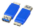USB3.0-Adapter, Buchse A - Stecker -- Micro-B, blau