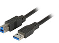 USB3.0 Anschlusskabel A-B, St.-St. -- 1,8m, schwarz, Classic