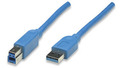 USB3.0 Anschlusskabel Stecker Typ A - -- Stecker Typ B, Blau 0,5 m