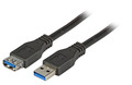 USB3.0 Verlängerungskabel A-A, St.-Bu. -- 1,0m, schwarz, Classic