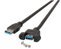 USB3.0 Verlängerungskabel -- A-A,St.-Einbaubuchse 0,5m schwarz