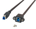 USB3.0 Verlängerungskabel -- B-B,St.-Einbaubuchse 0,5m schwarz