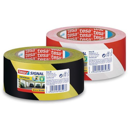 Tesa Signalpackband Universal 58133-00000-00, 50mm x 66m, 50my, gelb/schwarz 4042448065278 Tesa