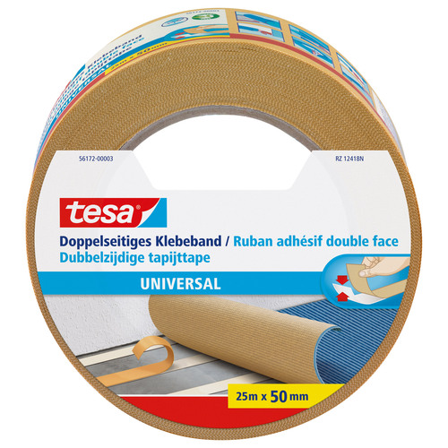 Tesa Klebeband doppelseitig Universal 56172-00003-11, 50mm x 25m, weiß 4042448388704 Tesa 25 Meter