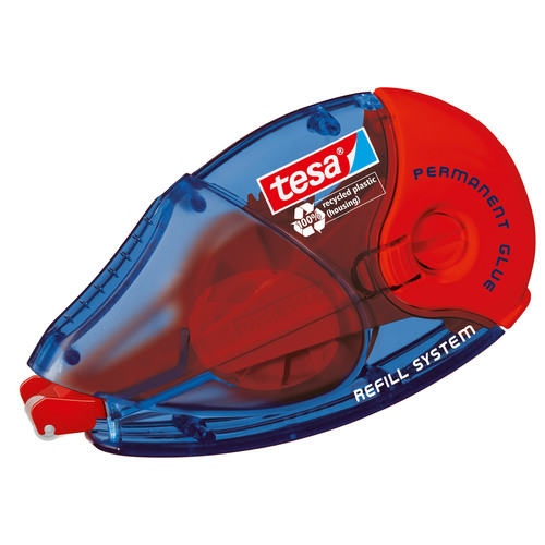 Tesa Kleberoller 59100-00005-06 permanent ecoLogo, 8,4mm x 14m, transparent/blau 4042448110763 Tesa