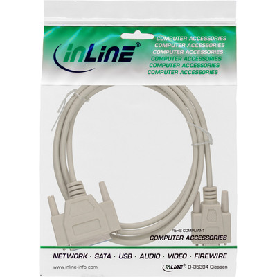 InLine Seriell / Parallel Nullmodemkabel Kabel beige 2 Meter InLine Seriell / Parallel Kabel beige 2 Meter