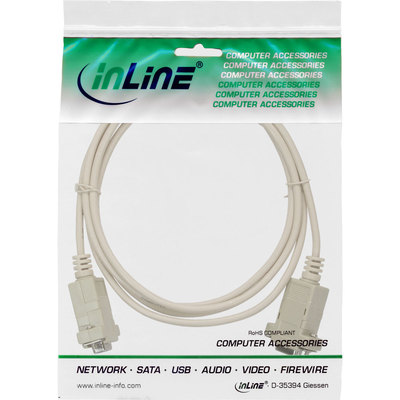 InLine Seriell / Parallel Nullmodemkabel Kabel beige 2 Meter InLine Seriell / Parallel Kabel beige 2 Meter