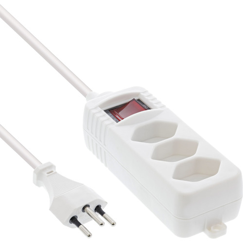 4043718299928 - Steckdosenleiste SCHWEIZ 3-fach mit Schalter 15m weiß