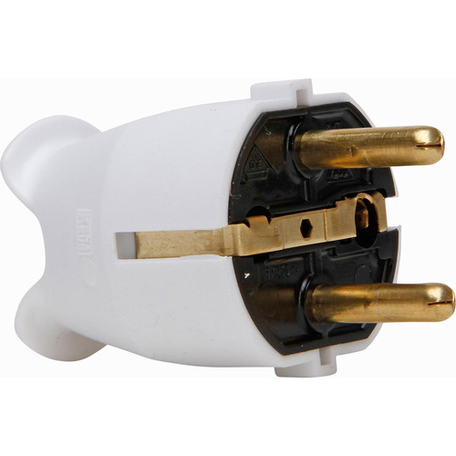 Kopp Kunststoff-Schutzkontakt-Stecker, für 3x1,5mm², arktisweiß