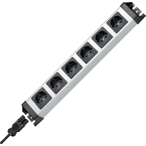 Kopp POWERversal 6-fach, Schalter, GST Ein-/Ausgang, silber-schwarz