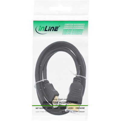 InLine HDMI HDMI Mini Kabel schwarz 0,5 Meter InLine HDMI Kabel schwarz 0,5 Meter