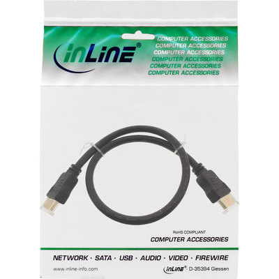 InLine HDMI HDMI - High Speed mit Ethernet Premium Kabel schwarz 1,5 Meter InLine HDMI Kabel schwarz 1,5 Meter