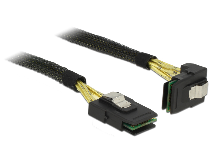 0,75m Anschlusskabel SAS SFF-8087 SFF-8482 auf 4x 29-pin Stecker Good Connections/® gewinkelt Mini 36-pin Stecker