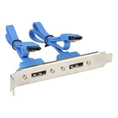 4043718132911 - eSATA Slotblech 2x eSATA Buchse extern auf intern SATA Stecker 03m
