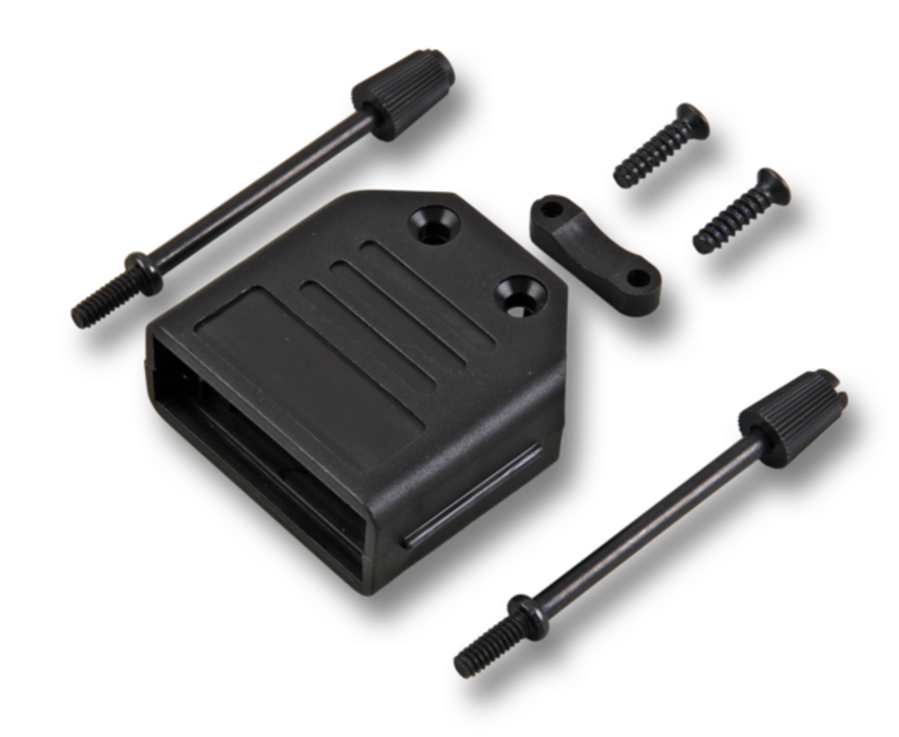 Serielle und Paralelle Kabel und Adapter Flip-Top Haube schwarz 9polig, - 1 VPE = 50 Stï¿½ck