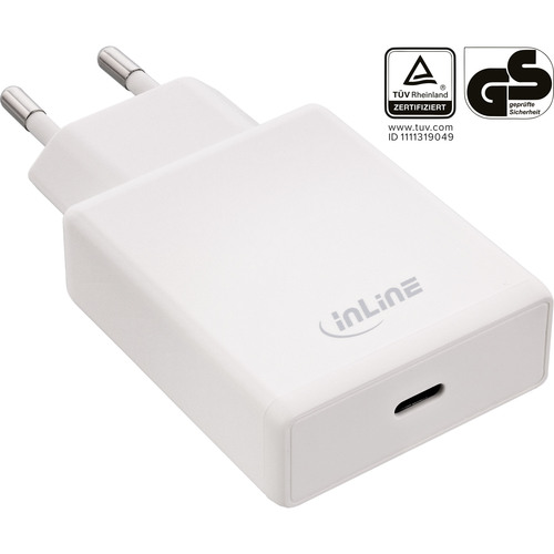 InLine® USB Netzteil Ladegerät, Single USB-C, PD, AVS, 65W, weiß
