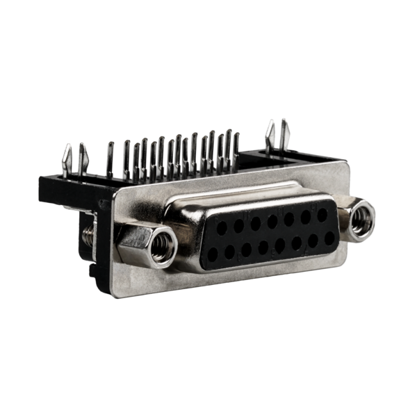 DSub Buchse 9.4 mm, 90° abgewinkelt, EURO, EDF 15 A/KG-T1