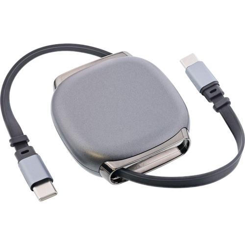 4043718346363 - USB-C Kabel im Case einziehbar 100W 080m schwarz grau