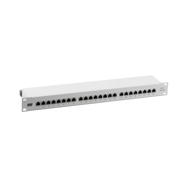 Patchpanel STP 24xRJ45 Cat.6A, 19? 1HE -- RAL7035 grau