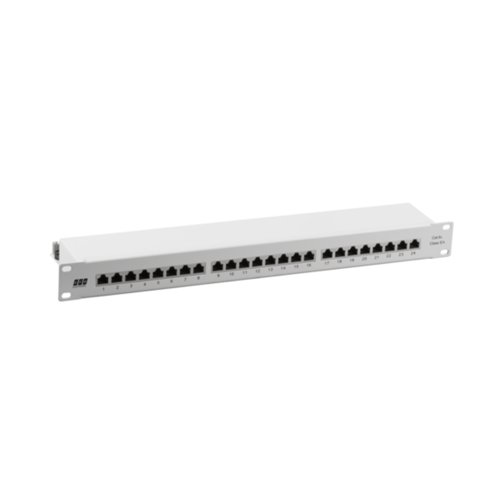 Patchpanel Patchpanel STP 24xRJ45 Cat.6A, 19? 1HE, RAL7035 grau - 1 VPE = 10 Stück