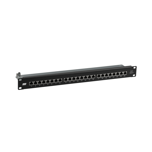 Patchpanel STP 24xRJ45 Cat.6, 19? 1HE, RAL9005 schwarz