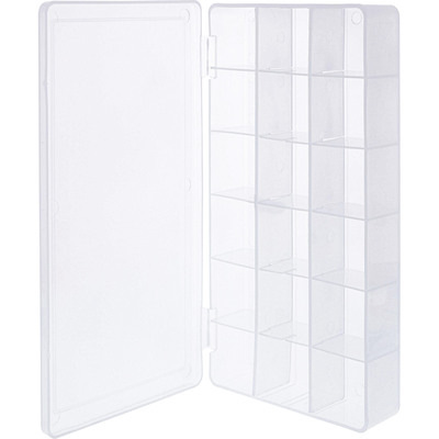 4043718161294 - Kleinteilebox 18 Fächer Abmessungen 213x114x35mm transparent
