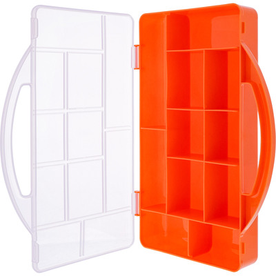 4043718331482 - Kleinteilebox 11 Fächer Abmessungen 271x186x40mm orange