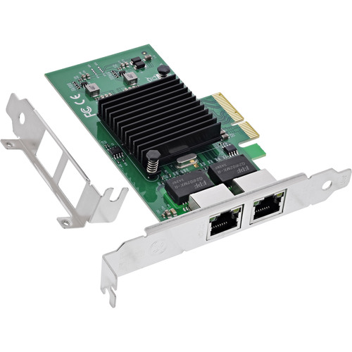 4043718348237 - Dual-Gigabit Netzwerkkarte 2x RJ45 1 Gb s PCIe x4 inkl Low-Profile