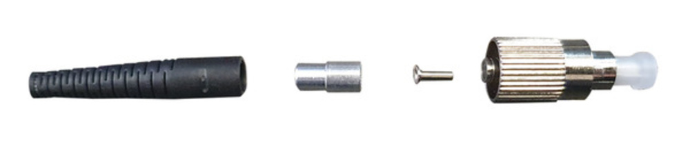 Glasfaser Stecker  Stecker FC MM 3,0mm, Stecker (Metall) Knickschutz (schwarz) - 1 VPE = 100 Stï¿½ck