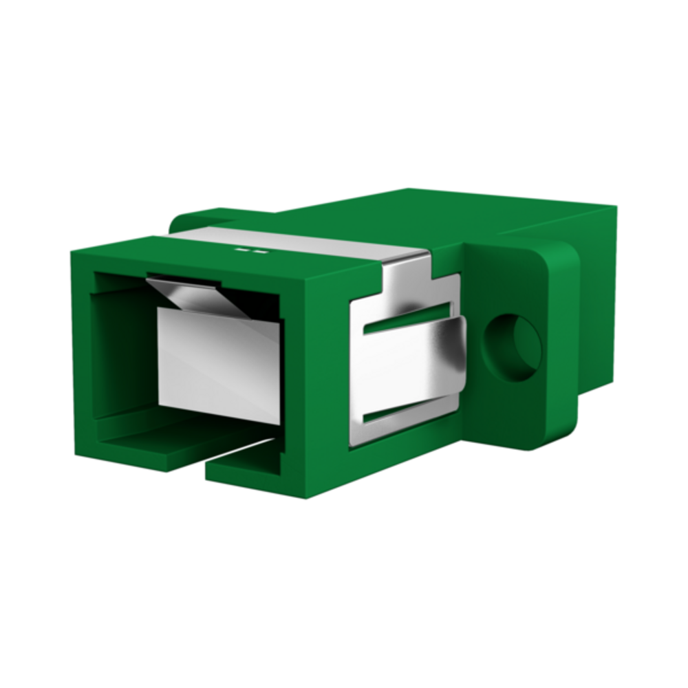 Glasfaser Kupplungen Kupplung SC/APC Simplex OS2 grün, mit Shutter - 1 VPE = 12 Stï¿½ck