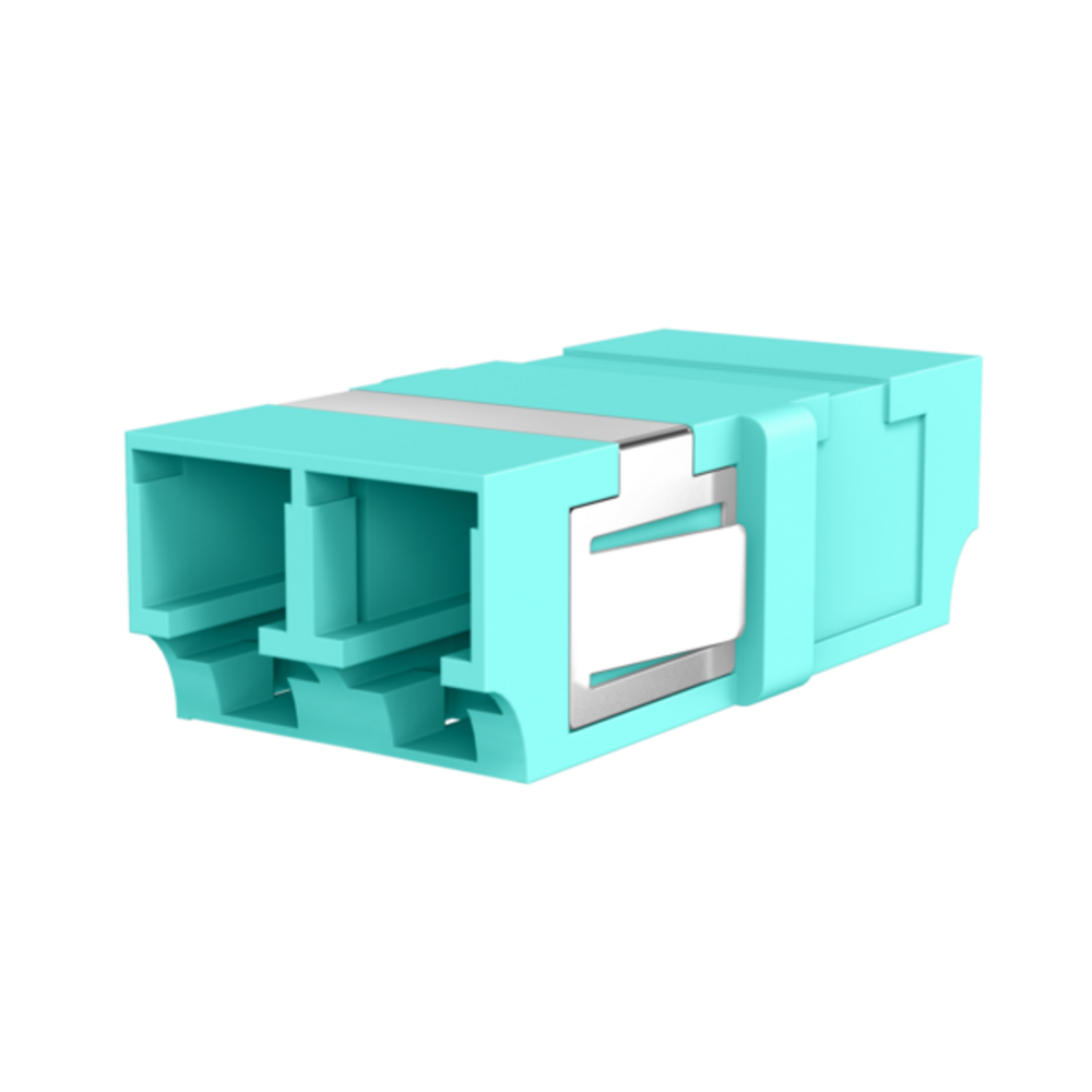 Glasfaser Kupplungen Kupplung LC Duplex OM3 aqua, flanschlos - 1 VPE = 12 Stï¿½ck