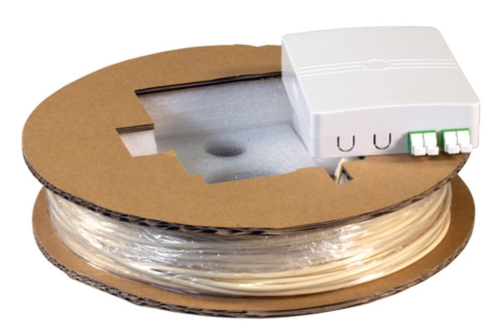 FTTH FTTX Compact Box vorkonfektioniert, 2x, LC/APC Duplex, G.657.A2, 60m - 1 VPE = 28 St�ck