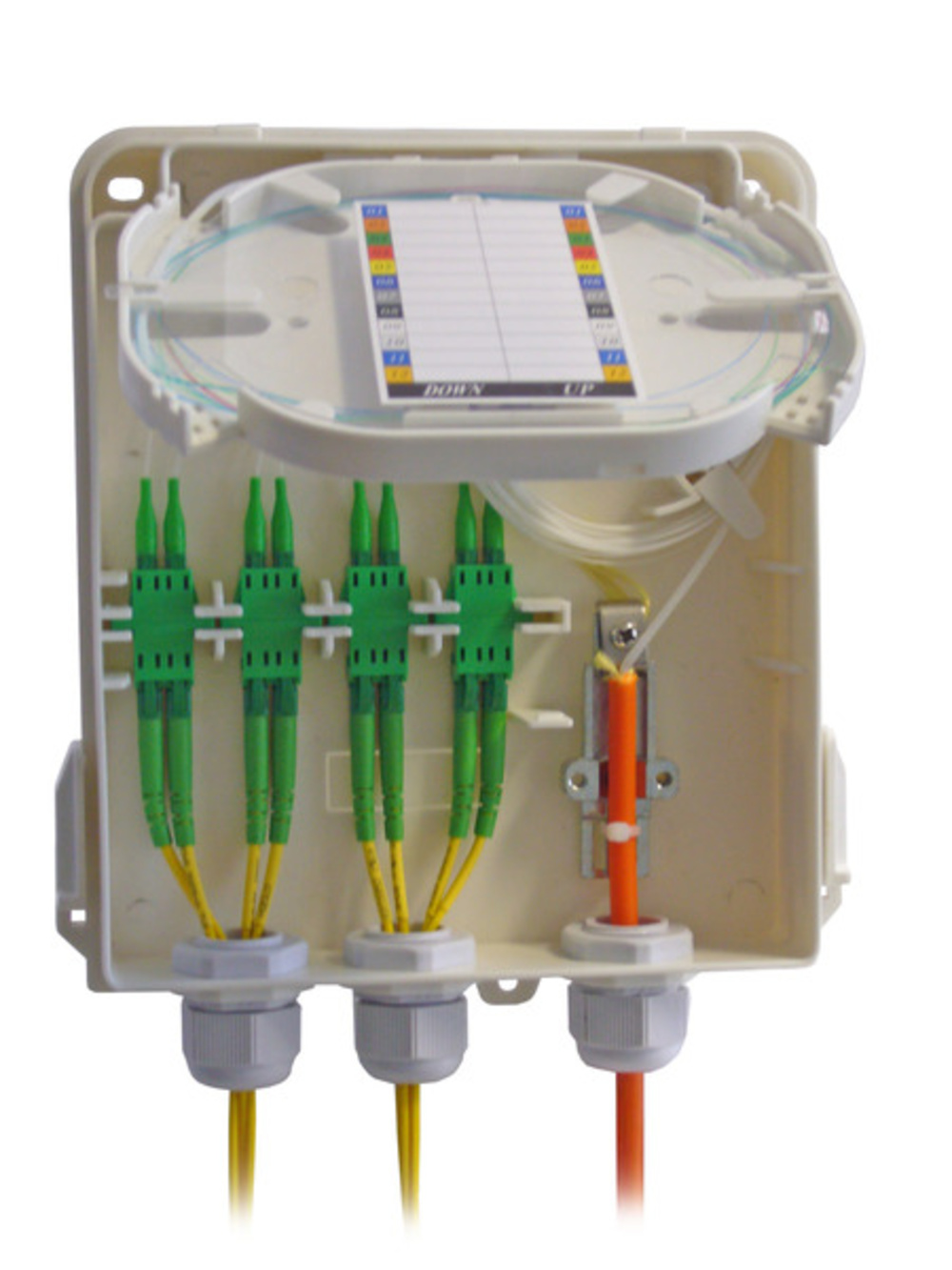 FTTH Hausanschlussbox IP54 unbestückt, max. 8, SC-S/LC-D, mit Schloss - 1 VPE = 30 Stï¿½ck