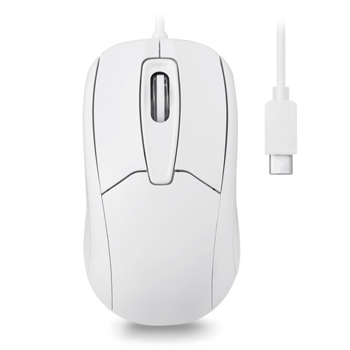 Perixx PERIMICE-209 C W, kabelgebundene USB-C Maus, Scrollrad, weiß