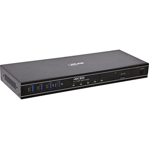 InLine® KVM Switch, 4x1, DP 4K/60Hz, USB 3.2 Hub