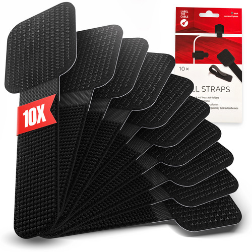 LABEL THE CABLE LTC Wall Straps Klett-Kabelhalter 10er Set schwarz