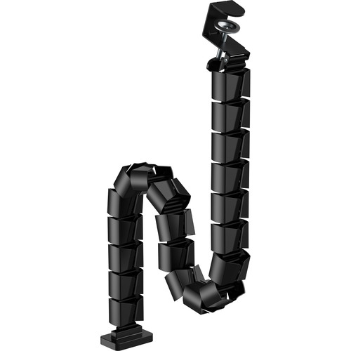 4043718343553 - Kabelkanal flexibel höhenverstellbare Tische mit Tischklemme schwarz