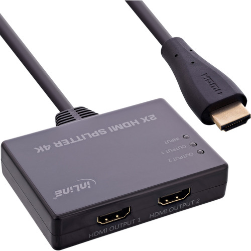 4043718297986 - HDMI Splitter Verteiler 2-fach 4K 60Hz mit integriertem Kabel