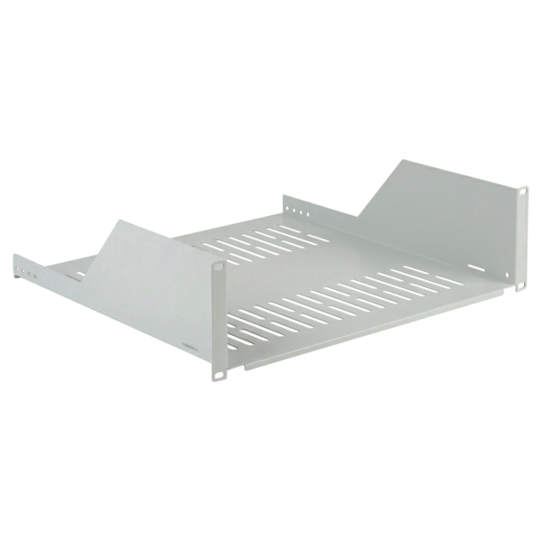 19" 3HE Fachboden, Tiefe 450 mm, Traglast 36 kg, RAL7035
