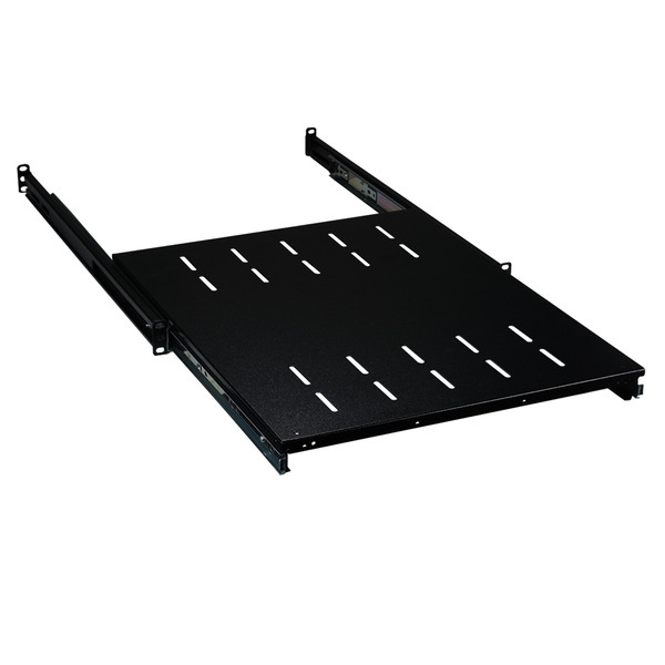 19" 1HE Fachboden ausziehbar, ET -- 408..612 mm, 30 kg, ST 600, RAL9005