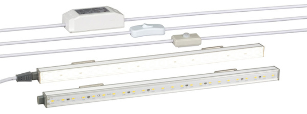 Zubehör für Innenausbau Set aus LED Leuchte + Anschlussset 230 V, AC, IR-Sensor, Schalter - 1 VPE = 10 St�ck