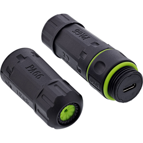 4043718346790 - USB-C-Kabelkupplung IP68 2x USB-C Buchse geschirmt M20