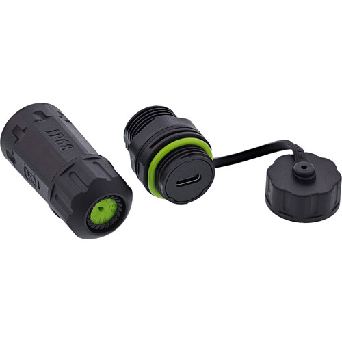 4043718346806 - USB-C-Kabelkupplung kurz IP68 2x USB-C Buchse geschirmt
