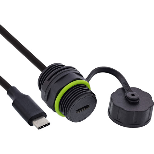 InLine® USB-C-Kabelkupplung, IP68, geschirmt, Buchse zu Stecker, 50cm