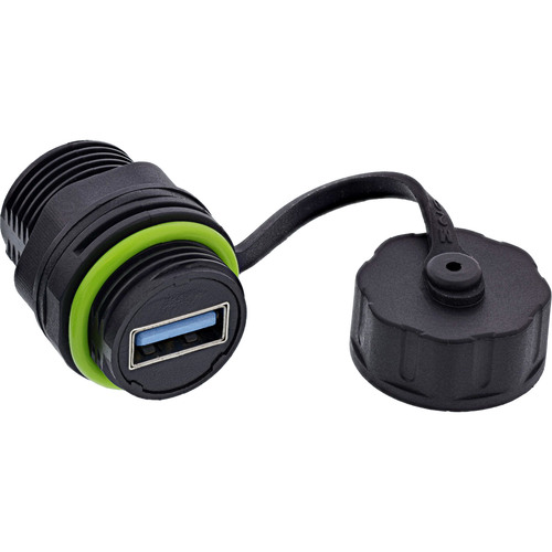 InLine® USB-A-Kabelkupplung, mini, IP68, geschirmt, 2x USB-A Buchse