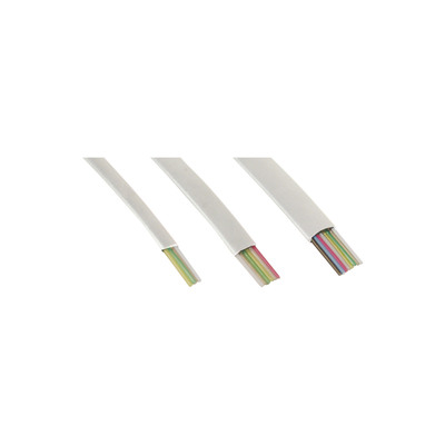4043718075928 - Modularkabel 6adrig Flachband weiß 100m Ring