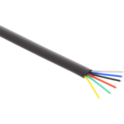 4043718013203 - Modularkabel 6adrig Flachband schwarz 100m Ring