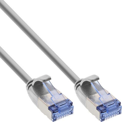 InLine® Patchkabel slim, U/FTP PiMf, Cat.6A, grau, 1 m