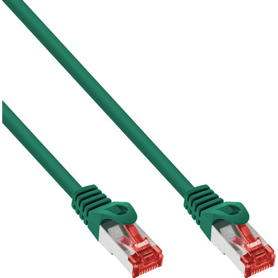 70er Bulk-Pack InLine® Patchkabel, S/FTP (PiMf), Cat.6, PVC, CU, grün, 1m